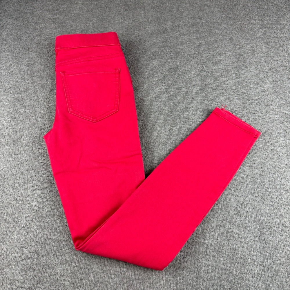 No Boundaries Jeggings Juniors XS(1) Red Mid Rise Skinny Pull On Elastic Waist